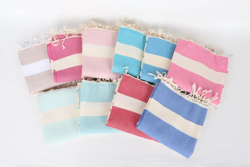 Thin towel, Bridesmaid Gift, Vegas Bachelorette Party Favors, 70x40 Cotton Striped Towel, Spa Gift, Organic Cotton Towel, Bridal Shower Favors - 3