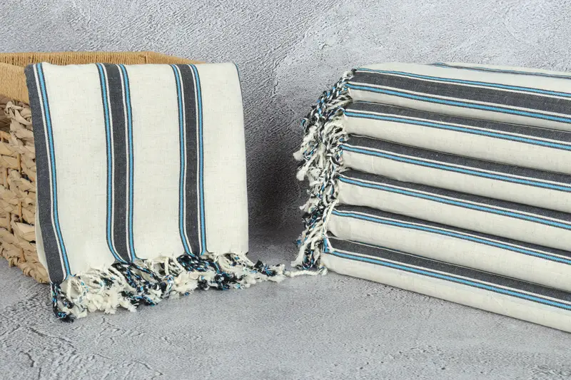 Valentines Day Gift For Her, Beach Towel Gift, Custom Gift, Personalized Gift, Bachelor Party Gifts, Turkish Towel Set, 70x38 Cotton Striped Towel - 3