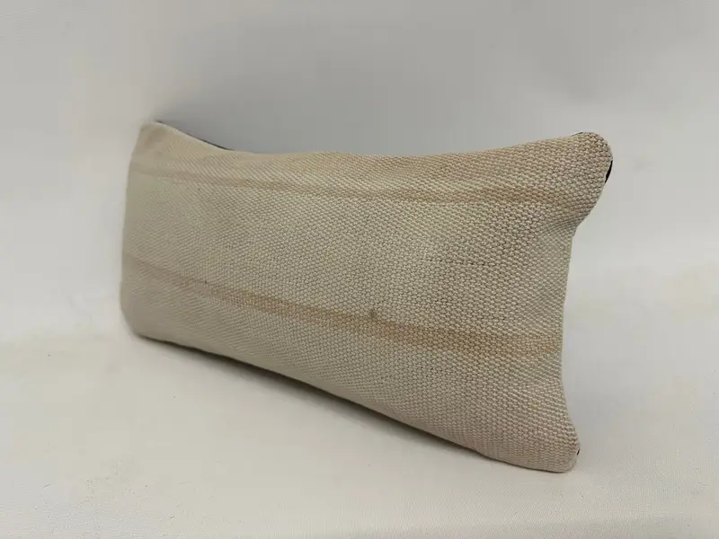 8x16 White Pillow Sham, Chair Pillow Sham, Boho Pillow, Cushion, Ethnical Kilim Rug Pillow, Handmade Kilim Cushion, Knitted Pillow Case - 4