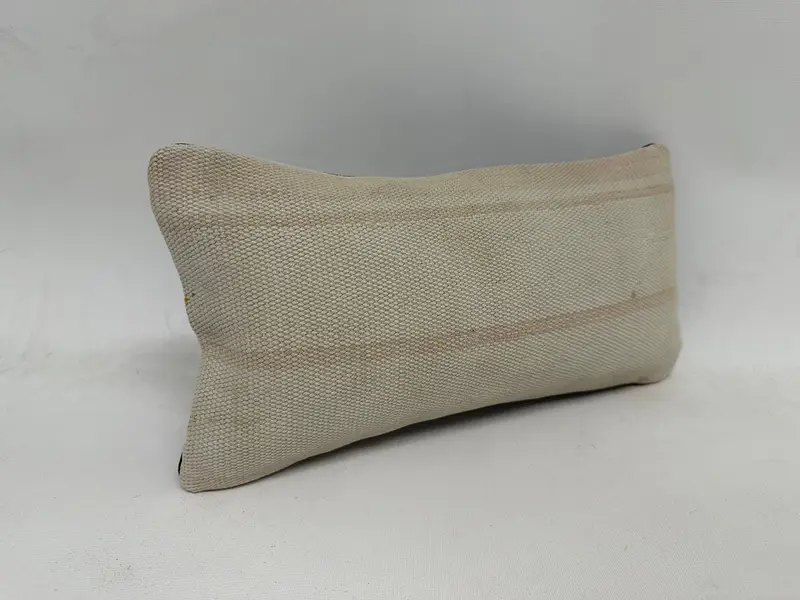8x16 White Pillow Sham, Chair Pillow Sham, Boho Pillow, Cushion, Ethnical Kilim Rug Pillow, Handmade Kilim Cushion, Knitted Pillow Case - 3
