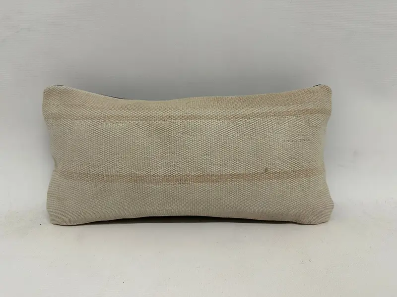 8x16 White Pillow Sham, Chair Pillow Sham, Boho Pillow, Cushion, Ethnical Kilim Rug Pillow, Handmade Kilim Cushion, Knitted Pillow Case - 1