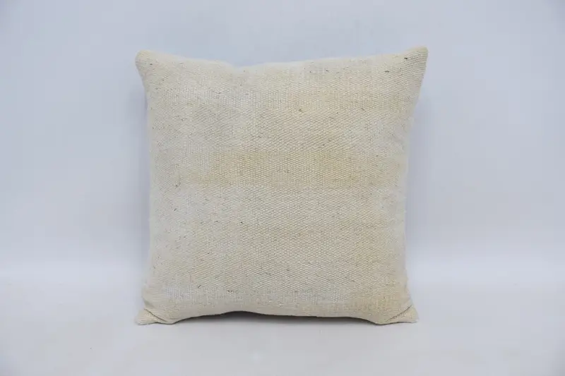 Pastel Pillow, Office Chair Cushion, Pillow, Ikat Pillow, 16x16 Beige Cushion Cover, Ethnical Kilim Rug Pillow, Boho Pillow, Antique Pillows - 1