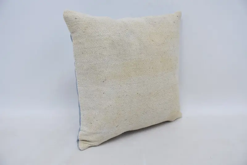 Pastel Pillow, Office Chair Cushion, Pillow, Ikat Pillow, 16x16 Beige Cushion Cover, Ethnical Kilim Rug Pillow, Boho Pillow, Antique Pillows - 3