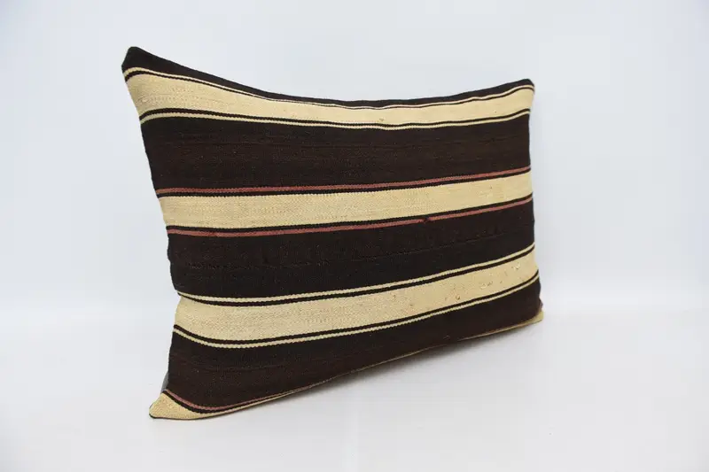 Garden Cushion, Ethnic Pillow Cover Pillow Case, Handmade Kilim Cushion, Pillow, Vintage Pillow, Interior Designer Pillow, 20x28 Brown Pillow Sham - 3