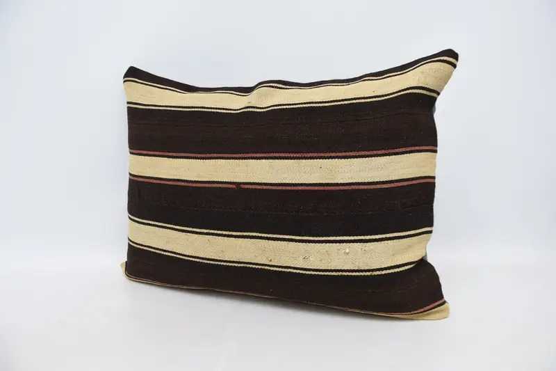 Garden Cushion, Ethnic Pillow Cover Pillow Case, Handmade Kilim Cushion, Pillow, Vintage Pillow, Interior Designer Pillow, 20x28 Brown Pillow Sham - 4