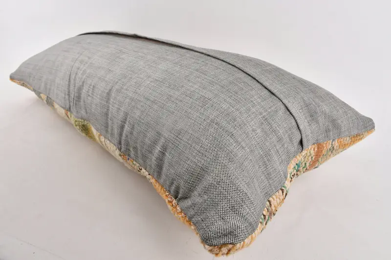 Turkish Pillow, Toss Pillow Case, Gift Pillow, Vintage Pillow, Shabby Chic Pillow Case, 16x36 Gray Cushion Cover, Luxury Cushion Case, Pillow Sham - 7