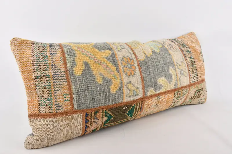 Turkish Pillow, Toss Pillow Case, Gift Pillow, Vintage Pillow, Shabby Chic Pillow Case, 16x36 Gray Cushion Cover, Luxury Cushion Case, Pillow Sham - 3