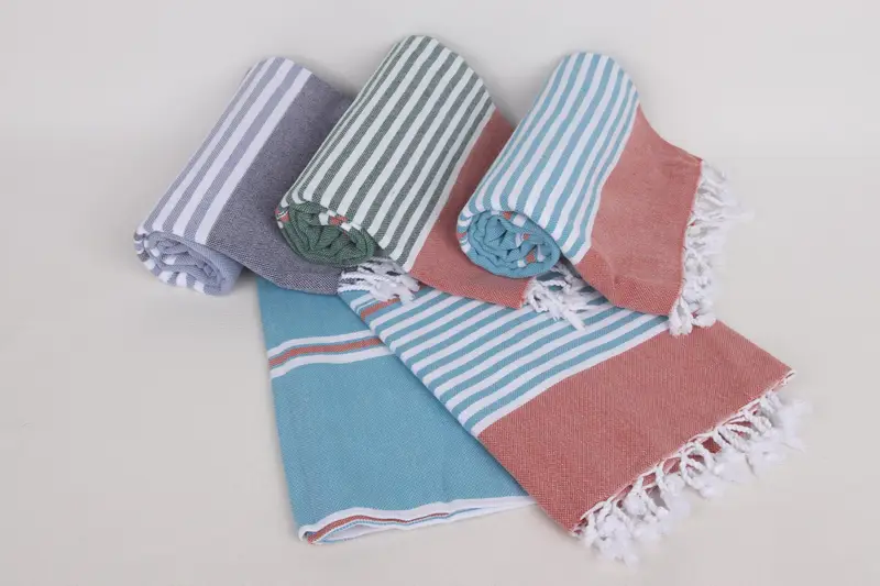 Thin towel, Bachelorette Party Favors, 68x40 Cotton Striped Towel, Unique Wedding Gift, Pool Towels, Bridal Shower Gift, Embroidery Towels - 2