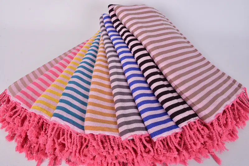 Gift For Best Friend, 70x40 Cotton Striped Towel, Hammam towel, Family Gift Basket, Bachelorette Party Gifts, Travel Towel, Custom Beach Towel - 4