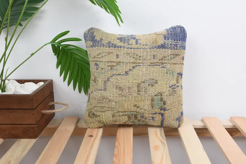 12x12 Beige Pillow Cover, Ethnic Throw Pillow Sham, Sofa Pillow Cover, Boho Pillow, Home Decor Pillow, Pillow, Boho Pillow Sham Cover - 1