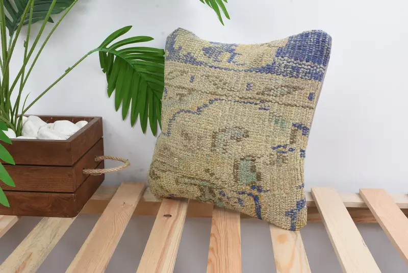12x12 Beige Pillow Cover, Ethnic Throw Pillow Sham, Sofa Pillow Cover, Boho Pillow, Home Decor Pillow, Pillow, Boho Pillow Sham Cover - 5