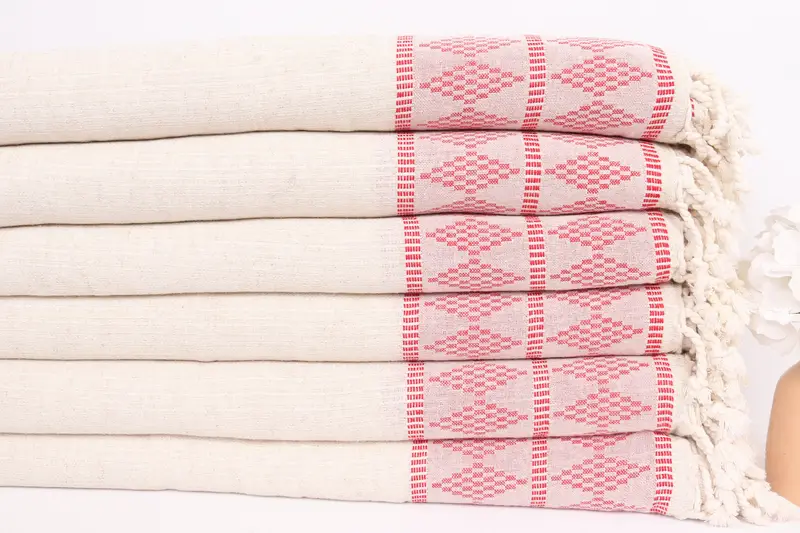 Custom Blanket, Wedding Favors, Bachelor Bachelorette Party Favors, 100x88 Linen Kilim Design Towel, Monogram Beach Blanket, Tablecloth - 3