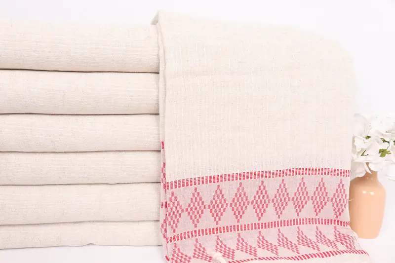 Custom Blanket, Wedding Favors, Bachelor Bachelorette Party Favors, 100x88 Linen Kilim Design Towel, Monogram Beach Blanket, Tablecloth - 2