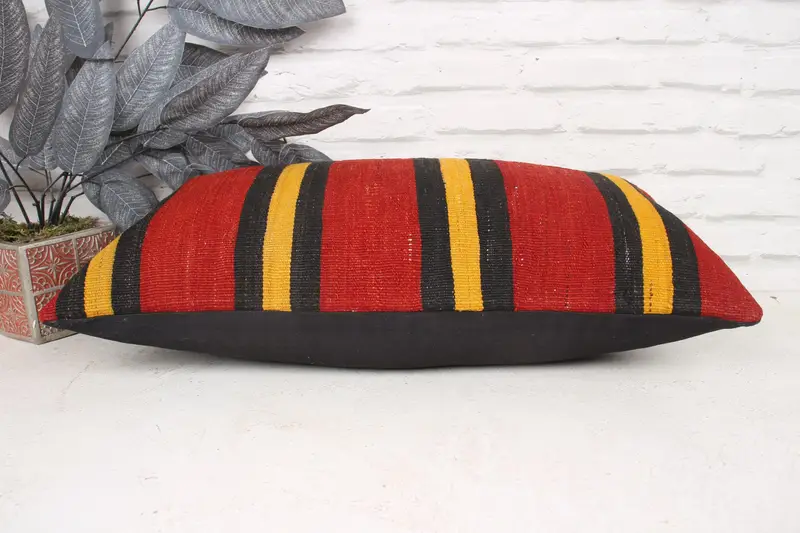 12x24 Red Cushion Case, Boho Chic Pillow Case, Pillow Case, Kilim Cushion Sham, Pillow for Sofa, Boho Pillow Sham Cover - 5