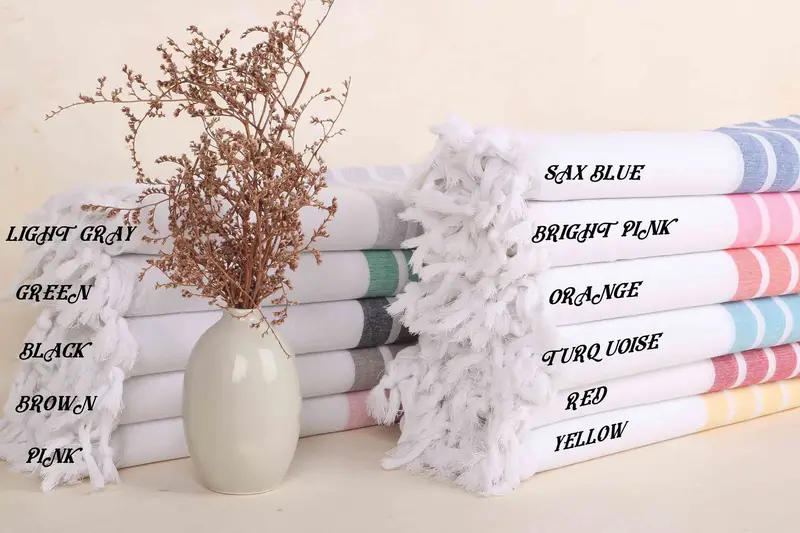 Personalisiertes Hochzeitsgeschenk, türkisches Baumwollhandtuch gestreift, 40 x 70 Zoll