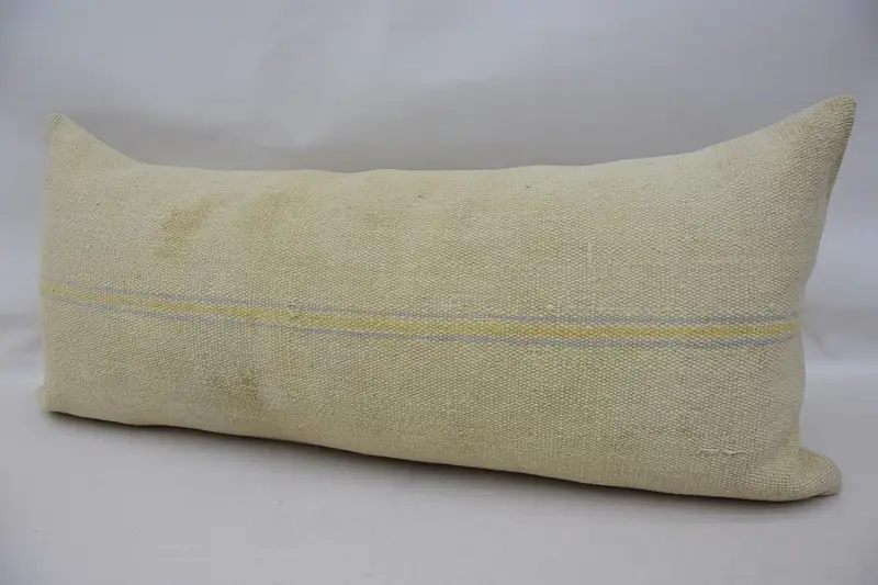 Cushion Cover, Pillow for Couch, Kilim Rug Cushion, 16x36 Beige Cushion, Vintage Pillow, Yoga Cushion, Ethnical Kilim Rug Pillow - 5