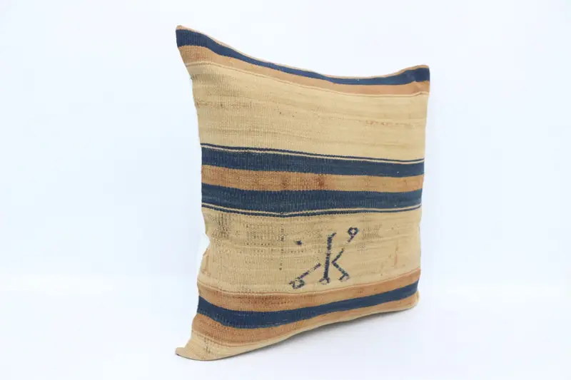 Kilim Pillow, 28x28 Beige Cushion Cover, Pillow Case, Vintage Kilim Throw Pillow, Handmade Kilim Cushion, Neutral Cushion - 3