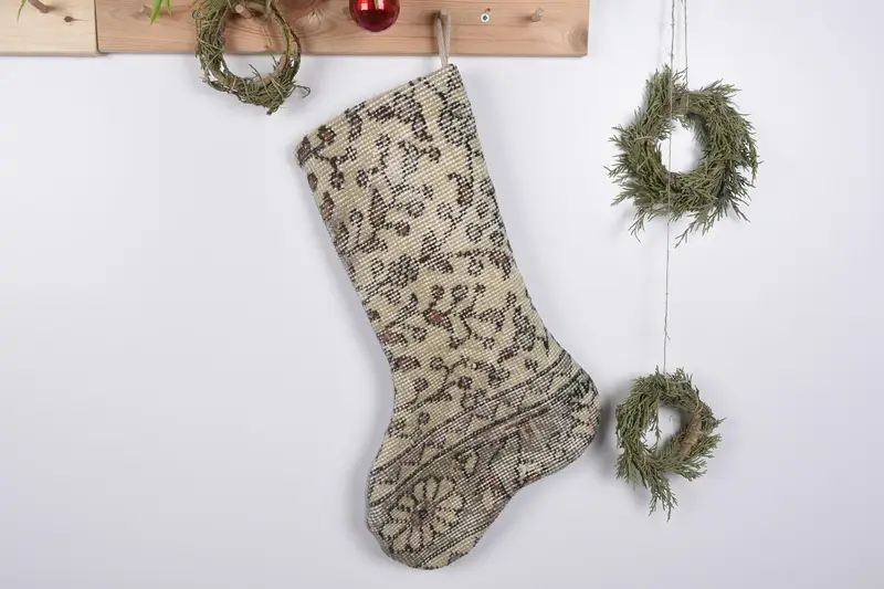 Festive Christmas Ornaments Pattern, 19 Inch Wide Christmas Stocking