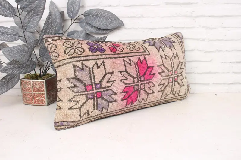 Personalized Gift Pillow Pillow Sham, Pillow Sham, Throw Kilim Pillow, Tapestry Cushion, 12x24 Purple Cushion Case, Kilim Cushion Sham, Boho Pillow - 3