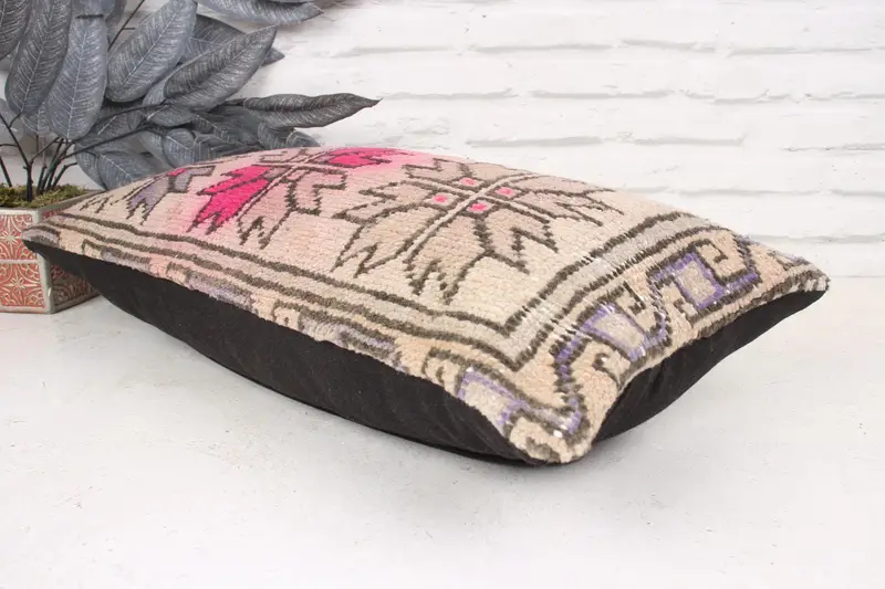 Personalized Gift Pillow Pillow Sham, Pillow Sham, Throw Kilim Pillow, Tapestry Cushion, 12x24 Purple Cushion Case, Kilim Cushion Sham, Boho Pillow - 6