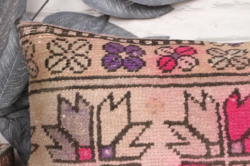 Personalized Gift Pillow Pillow Sham, Pillow Sham, Throw Kilim Pillow, Tapestry Cushion, 12x24 Purple Cushion Case, Kilim Cushion Sham, Boho Pillow - 2