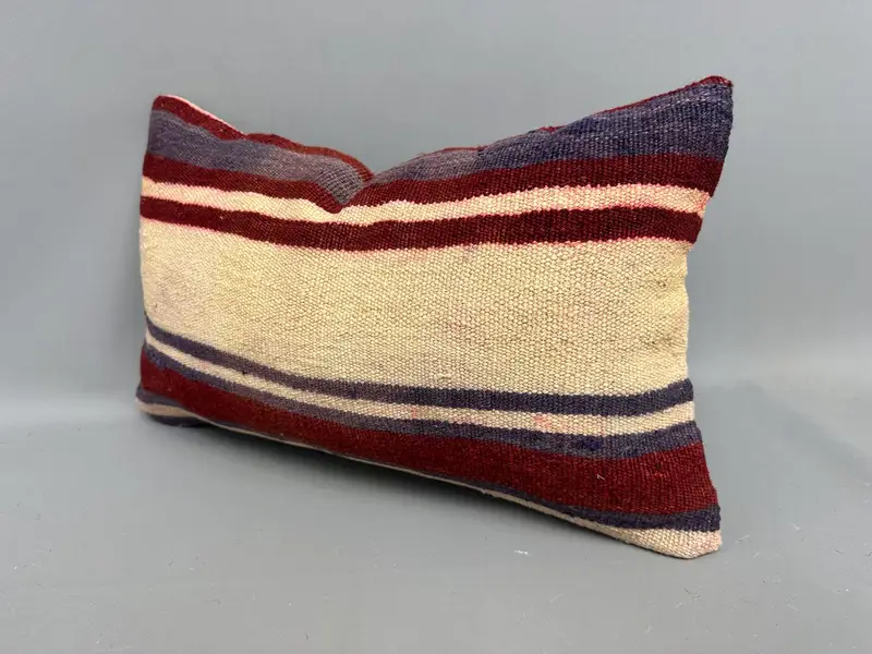 Vintage Kilim Throw Pillow, 12x20 Red Pillow Cover, Customized Pillow Sham, Pillow Case, Kilim Pillow Cover, Ethnical Kilim Rug Pillow - 3
