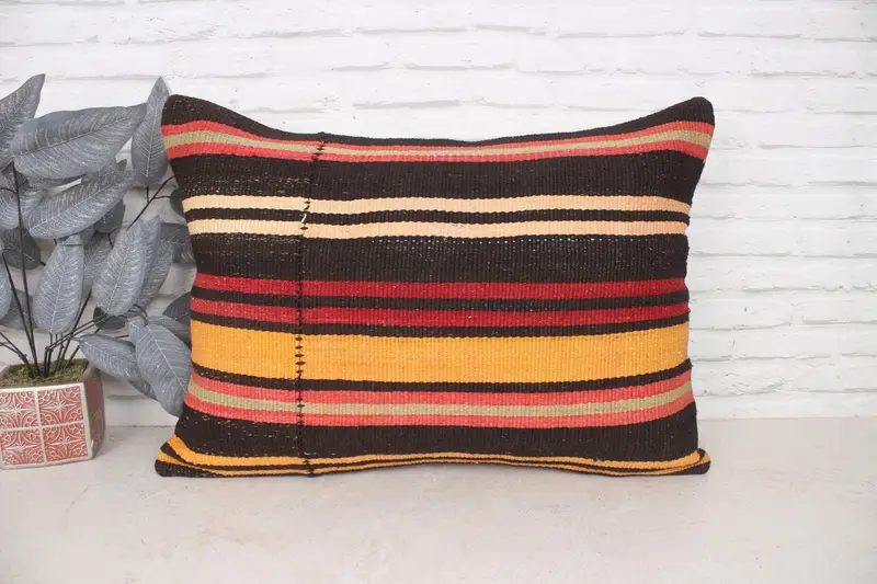 20x28 Yellow Pillow Case, Kilim Cushion Sham, Pillow, Yoga Cushion Cover, Farmhouse Pillow Case, Home Decor Pillow, Interior Designer Pillow - 1