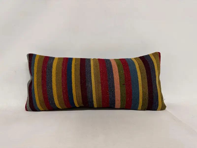 Turkish Kilim Pillow, Authentic Pillow, 16x36 Red Cushion Cover, Pillow Cover, Handmade Kilim Cushion, Wholesale Cushion Case, Kilim Pillow - 1