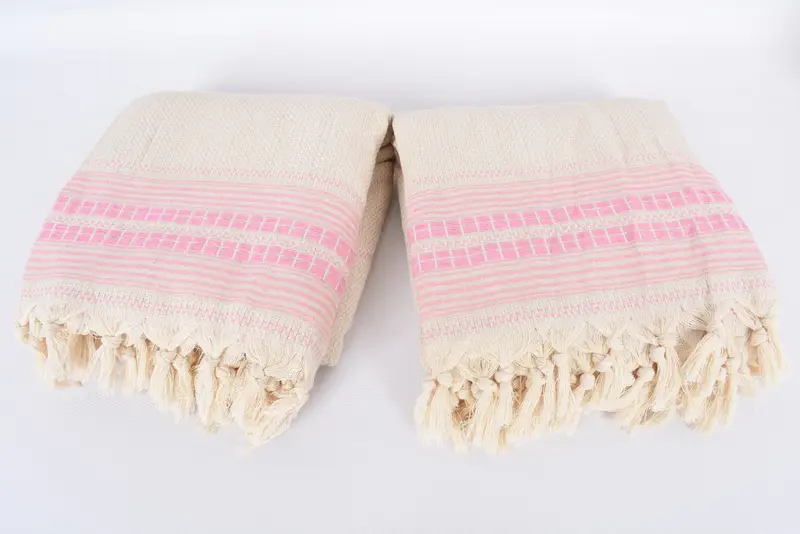 Lanza una manta, regalo de San Valentín para ella, regalo único, cama de cama, toalla a rayas de lino 96x94, mantel de Acción de Gracias, regalos personalizados - 6