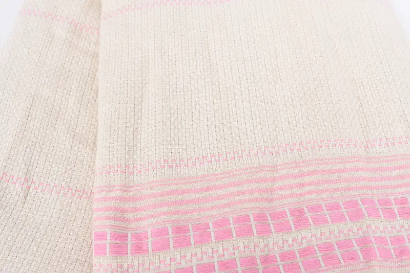 Lanza una manta, regalo de San Valentín para ella, regalo único, cama de cama, toalla a rayas de lino 96x94, mantel de Acción de Gracias, regalos personalizados - 4