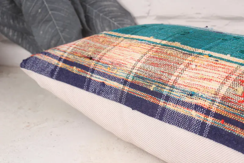 Colorful Pillow Case, Ethnic Cushion, 10x20 Green Cushion, Kilim Cushion Sham, Turkish Pillow, Pillow Case, Boho Pillow, Patio Pillow Case - 6