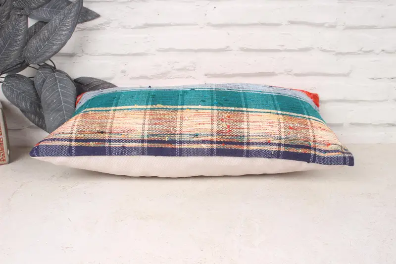 Colorful Pillow Case, Ethnic Cushion, 10x20 Green Cushion, Kilim Cushion Sham, Turkish Pillow, Pillow Case, Boho Pillow, Patio Pillow Case - 5