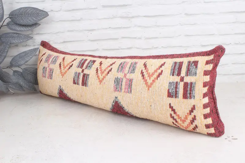 12x36 Beige Pillow, Customized Pillow, Cushion, Bed Pillow Sham, Boho Pillow Sham Cover, Interior Designer Pillow, Kilim Pillow Cover - 4