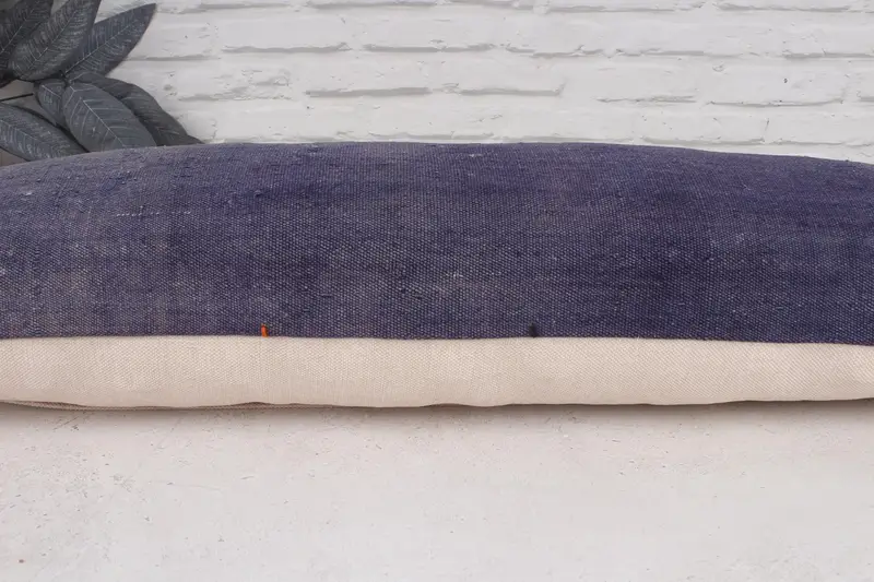 Traditional Cushion Case, Crochet Pattern Cushion, Boho Pillow, 12x36 Purple Cushion, Pillow for Sofa, Pillow, Vintage Kilim Pillow - 5