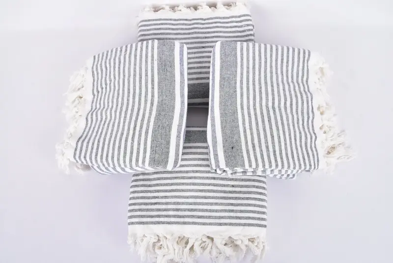 Monogram Turkish Towel, Personalized Turkish Beach Towel, 68x40 Cotton Striped Terry Towel, Personalized Gifts, Bath towel, Wedding Gift Ideas - 6