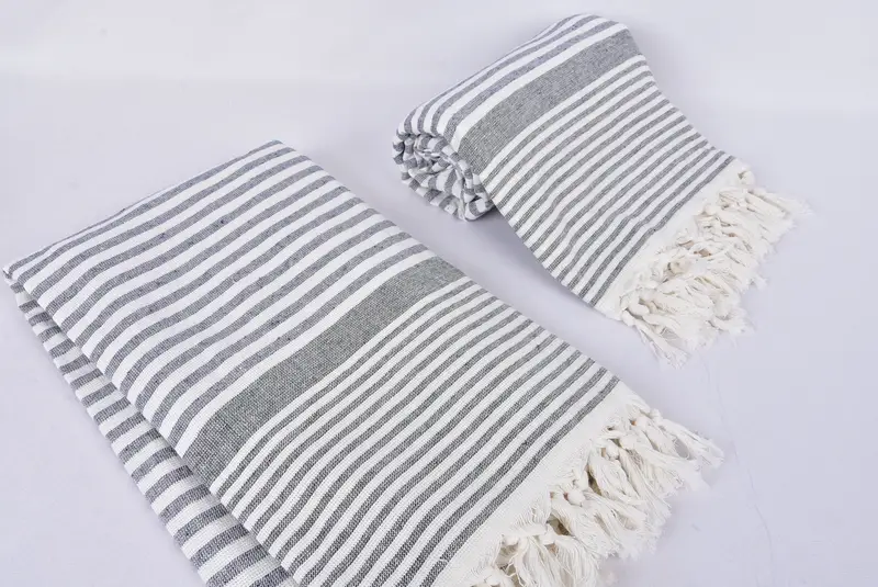 Monogram Turkish Towel, Personalized Turkish Beach Towel, 68x40 Cotton Striped Terry Towel, Personalized Gifts, Bath towel, Wedding Gift Ideas - 7