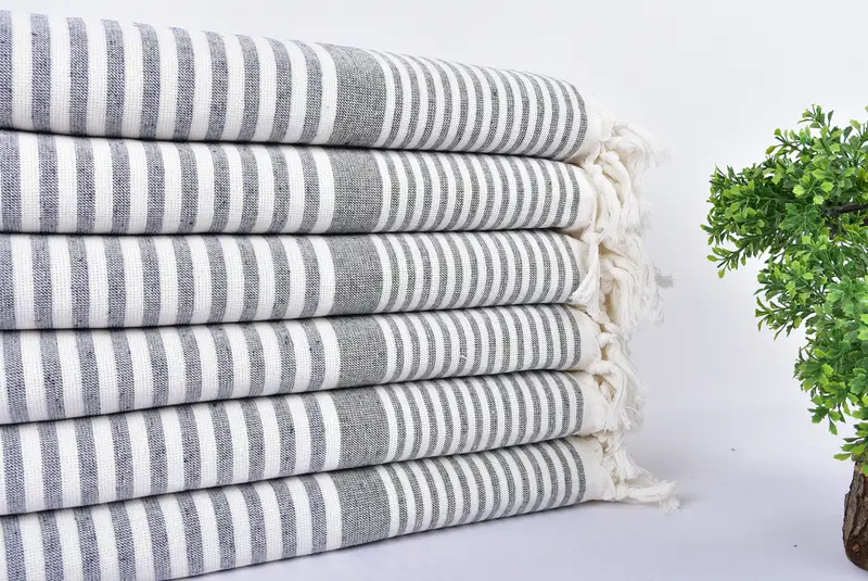 Monogram Turkish Towel, Personalized Turkish Beach Towel, 68x40 Cotton Striped Terry Towel, Personalized Gifts, Bath towel, Wedding Gift Ideas - 2