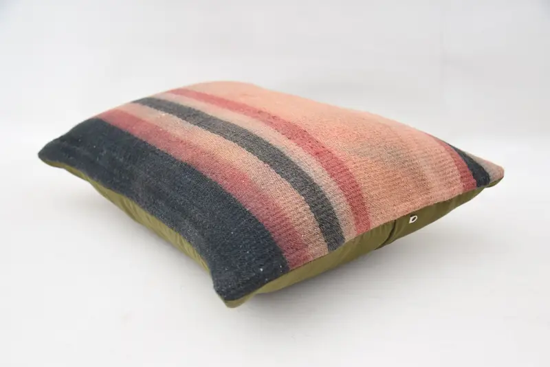 Vintage Kilim Pillow, Vintage Kilim Throw Pillow, Turkish Pillow, 16x24 Pink Pillow, Custom Cushion Cover, Outdoor Pillow Case, Pillow Sham - 6