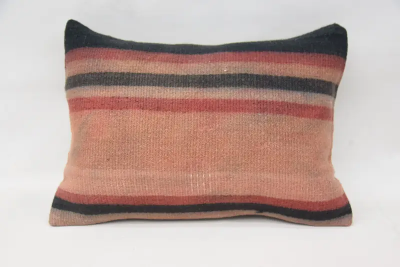 Vintage Kilim Pillow, Vintage Kilim Throw Pillow, Turkish Pillow, 16x24 Pink Pillow, Custom Cushion Cover, Outdoor Pillow Case, Pillow Sham - 1