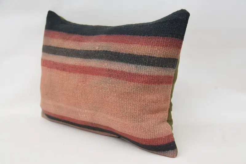 Vintage Kilim Pillow, Vintage Kilim Throw Pillow, Turkish Pillow, 16x24 Pink Pillow, Custom Cushion Cover, Outdoor Pillow Case, Pillow Sham - 3