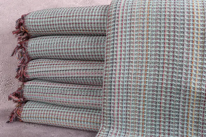 Turkish Blanket, Spooky Bachelorette Party, Handmade Gift, 92x88 Cotton Striped Towel, Woven Blanket, Wedding Favors, Turkish Cotton Blanket - 1
