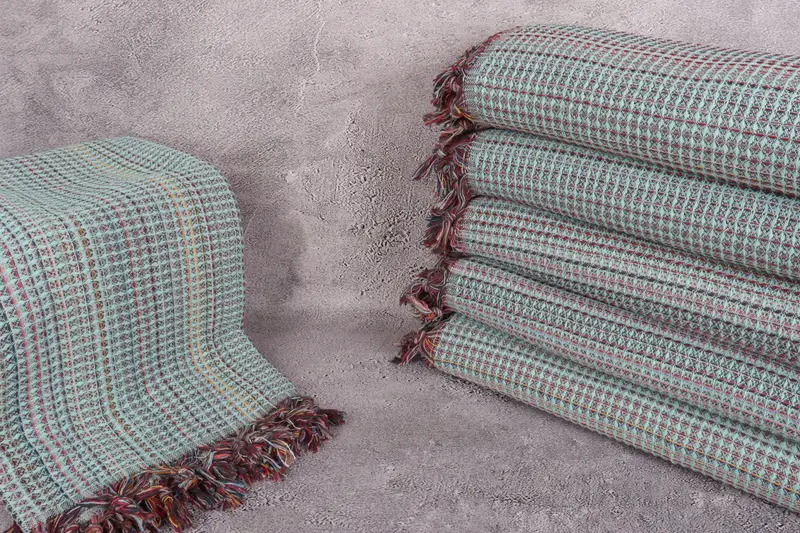 Turkish Blanket, Spooky Bachelorette Party, Handmade Gift, 92x88 Cotton Striped Towel, Woven Blanket, Wedding Favors, Turkish Cotton Blanket - 3