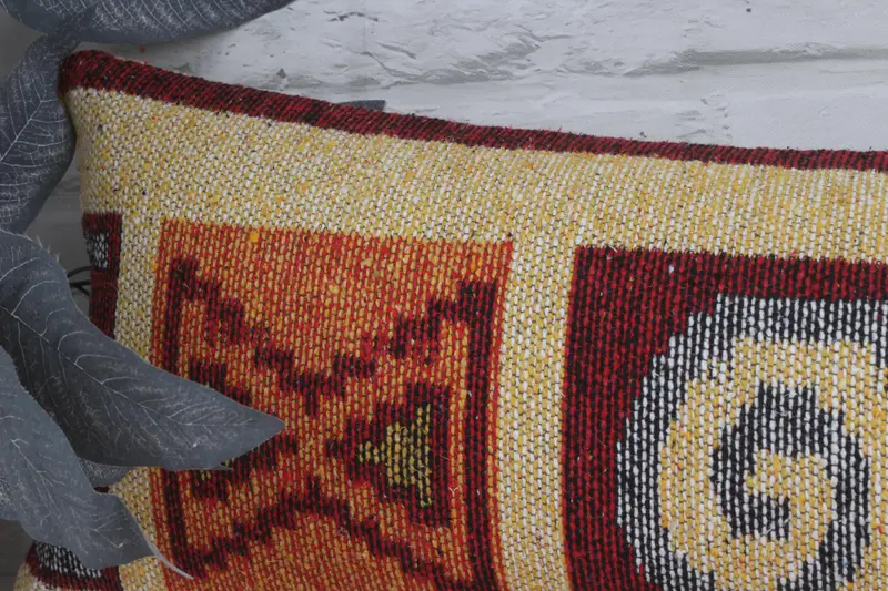 Ethnical Kilim Rug Pillow, Pillow Cover, 12x48 Beige Pillow Cover, Bohemian Cushion Cushion Case, Pillow for Couch, Handmade Kilim Cushion - 2