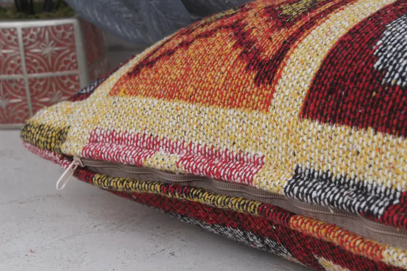 Ethnical Kilim Rug Pillow, Pillow Cover, 12x48 Beige Pillow Cover, Bohemian Cushion Cushion Case, Pillow for Couch, Handmade Kilim Cushion - 6