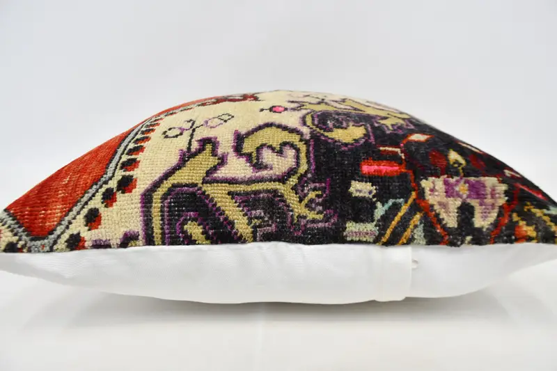 Vintage Pillow, Knitted Cushion Cover, 24x24 Red Pillow Case, Custom Pillow Case, Cushion Case, Vintage Kilim Pillow, Boho Pillow Sham Cover - 6