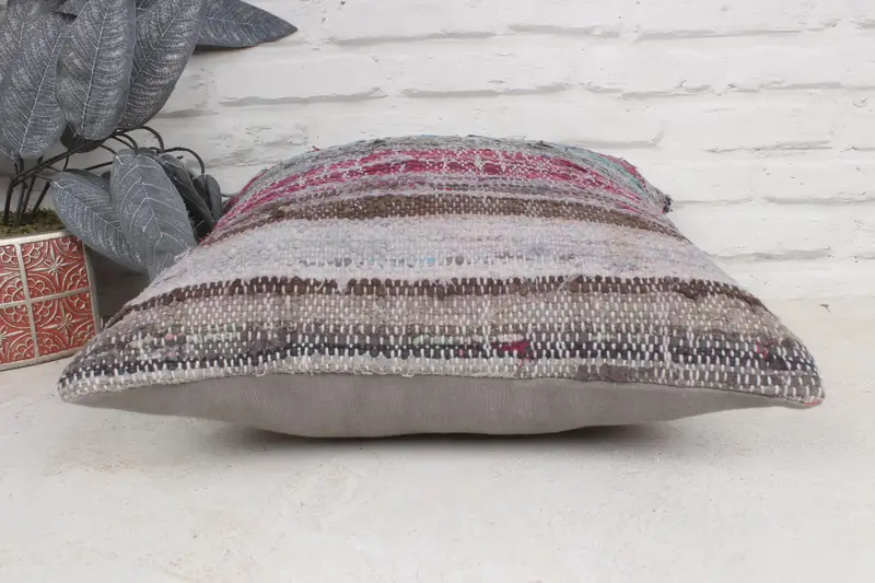 Turkish Kilim Pillow, Vintage Pillow, 16x16 Blue Pillow Case, Cushion Cover, Kilim Pillow, Boho Throw Pillow Sham, Vintage Kilim Throw Pillow - 5