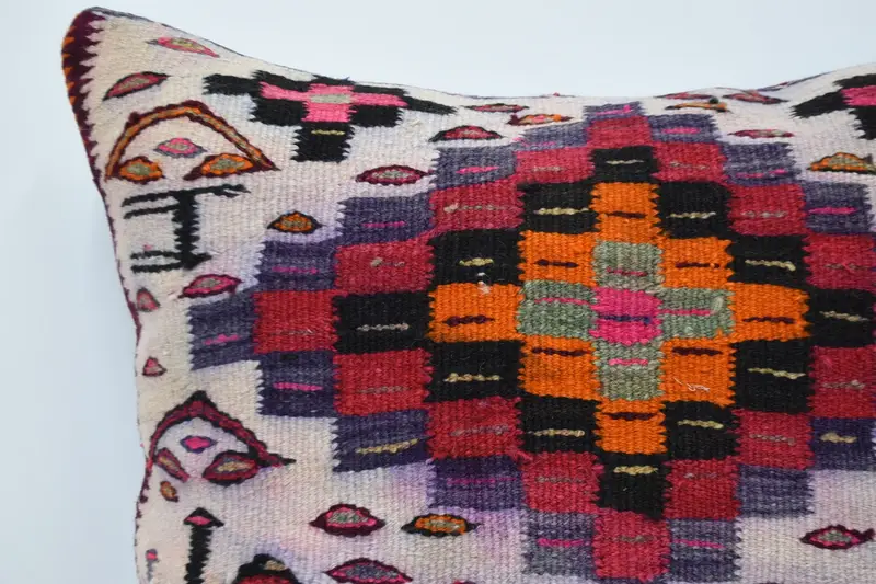 Rustic Pillow, Authentic Pillow Cover, Pillow, Art Deco Cushion Case, 28x28 White Pillow Sham, Kilim Cushion Sham, Home Decor Pillow, Turkish Pillow - 2