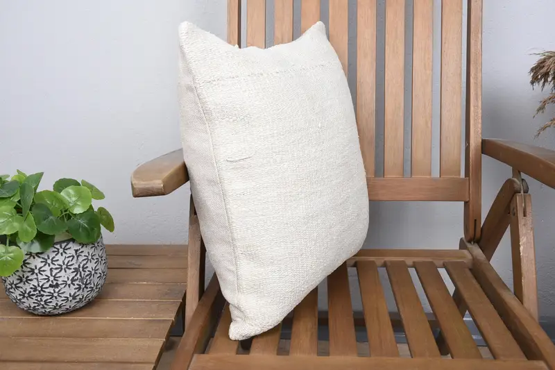 Home Decor Pillow, Neutral Pillow Sham, Antique Pillows, Ethnical Kilim Rug Pillow, Aztec Cushion, Cushion Cover, 18x18 Beige Pillow Sham - 2