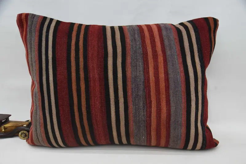 Turkish Kilim Pillow, Cushion Case, Vintage Kilim Throw Pillow, Aztec Cushion Case, 20x28 Red Cushion Case, Pillow for Couch, Turkish Rugs Cushion - 5