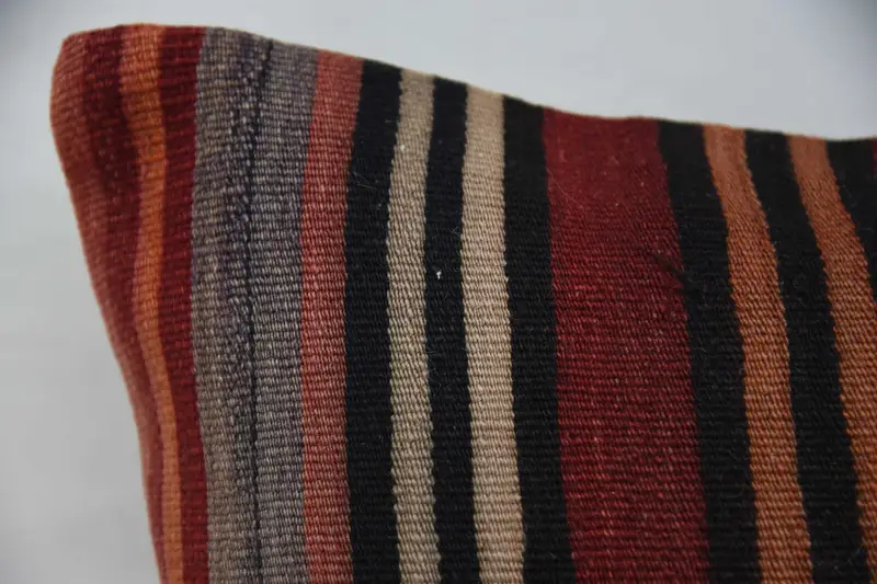 Turkish Kilim Pillow, Cushion Case, Vintage Kilim Throw Pillow, Aztec Cushion Case, 20x28 Red Cushion Case, Pillow for Couch, Turkish Rugs Cushion - 2